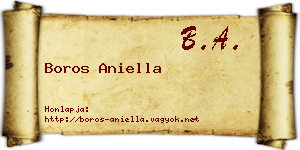 Boros Aniella névjegykártya